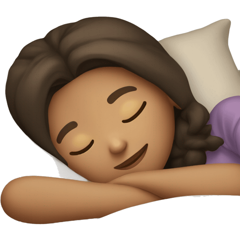 Brunette girl sleeping emoji