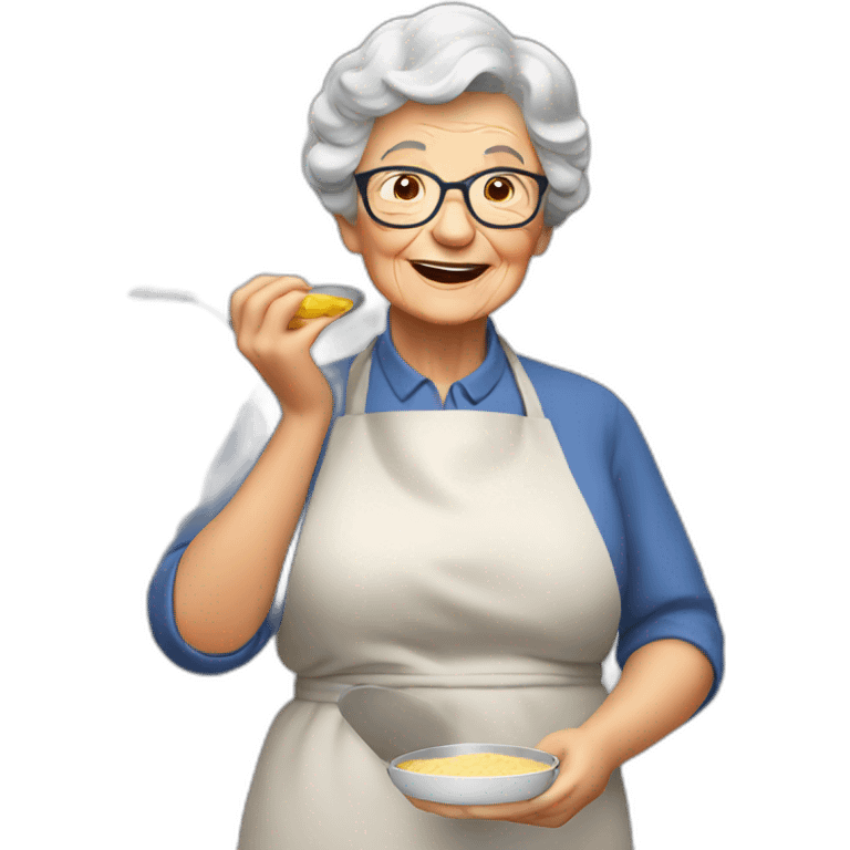 Granny coocking eat emoji