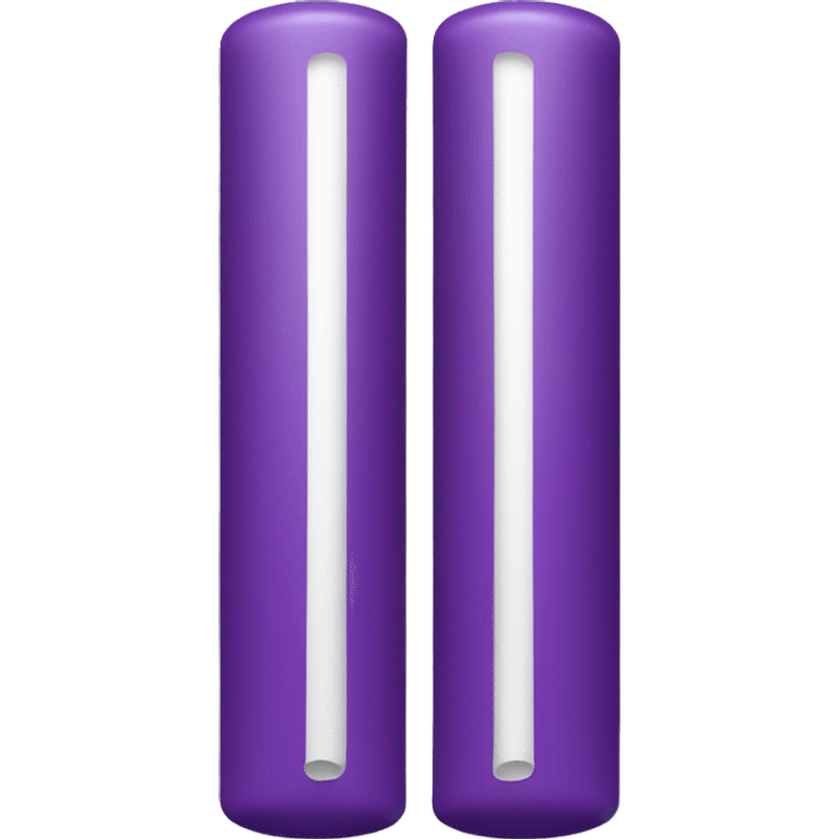 long cylinder with two spheres on one end, make it purple and make the other end round with a slot in the middle emoji