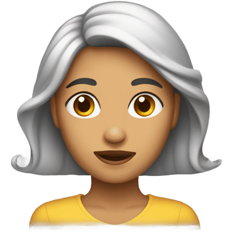 Una trigueña pelo liso  emoji