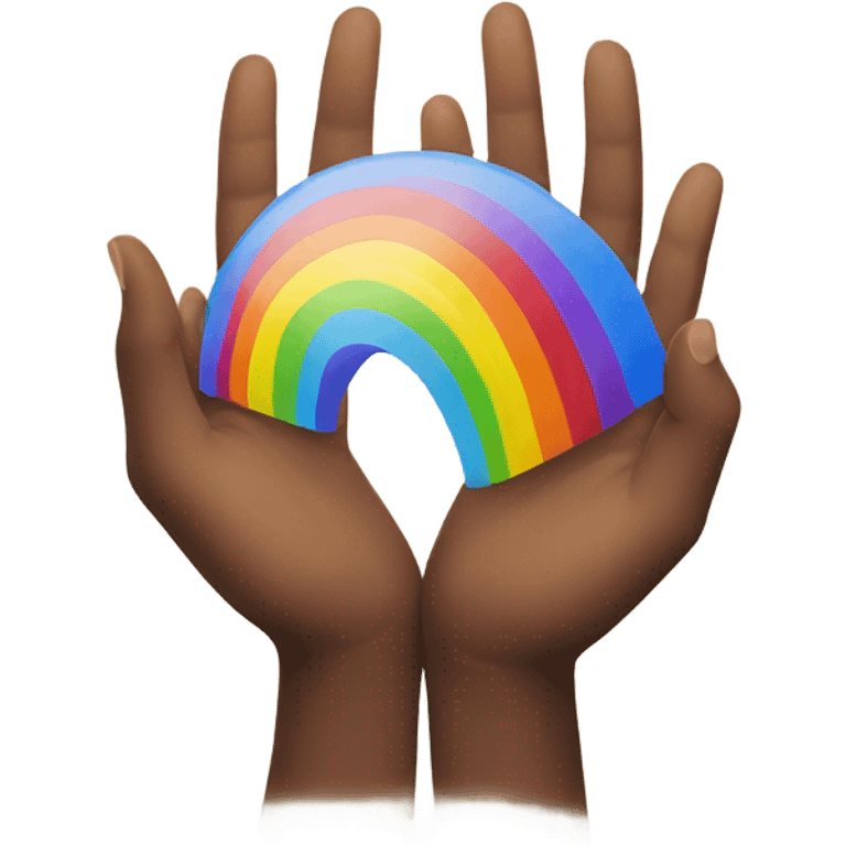 Rainbow between hands  emoji