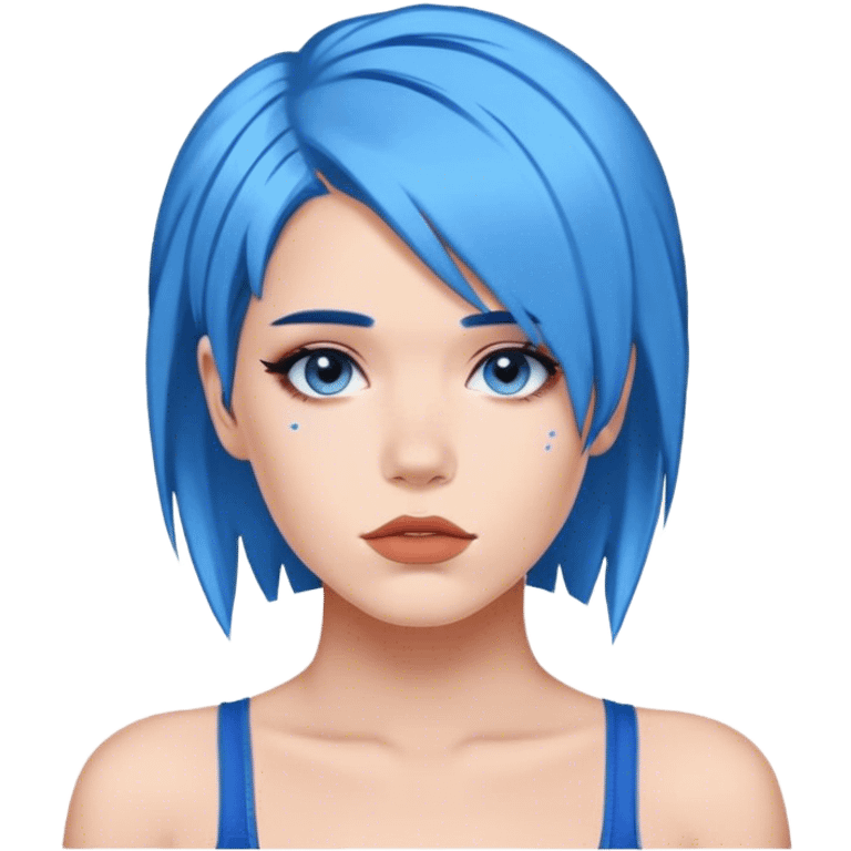 halsey with blue hair emoji