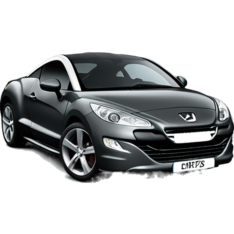 peugeot rcz in dark grey, side view emoji