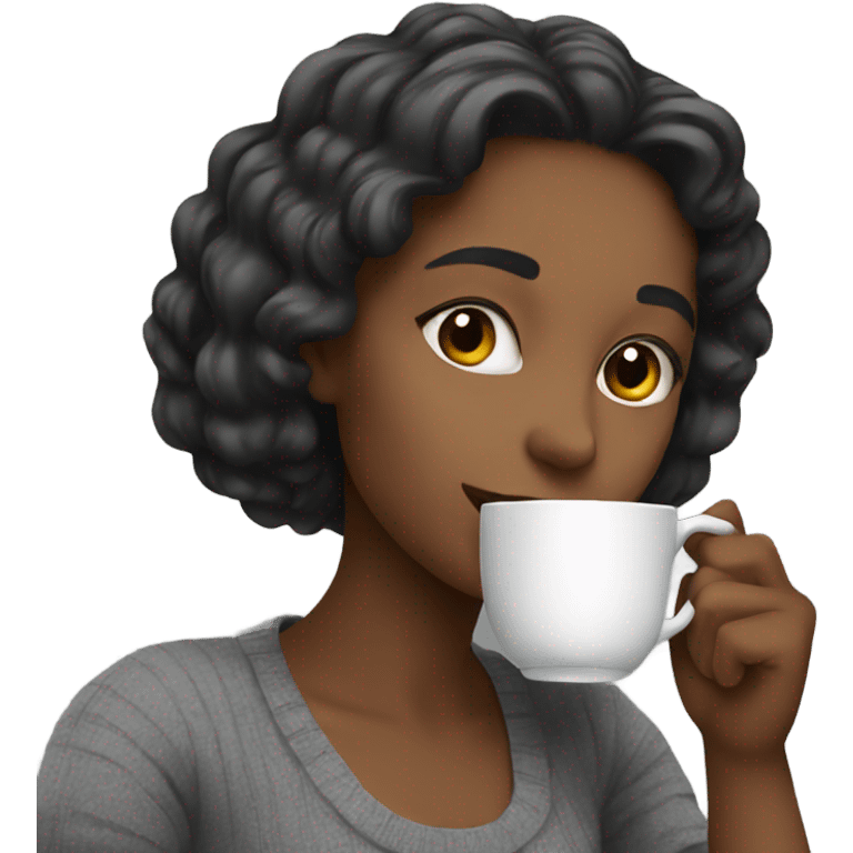 Girl sipping tea emoji