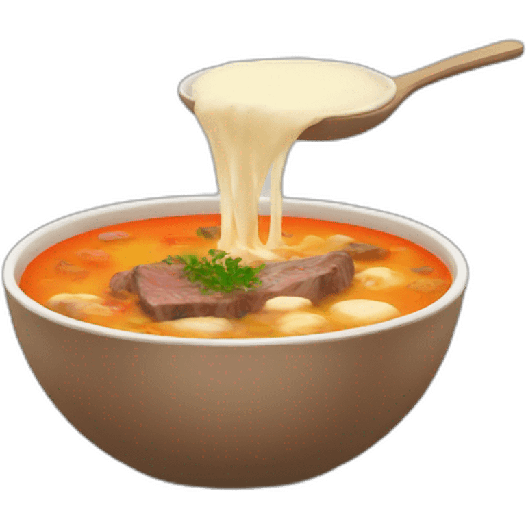 Soup + beef emoji