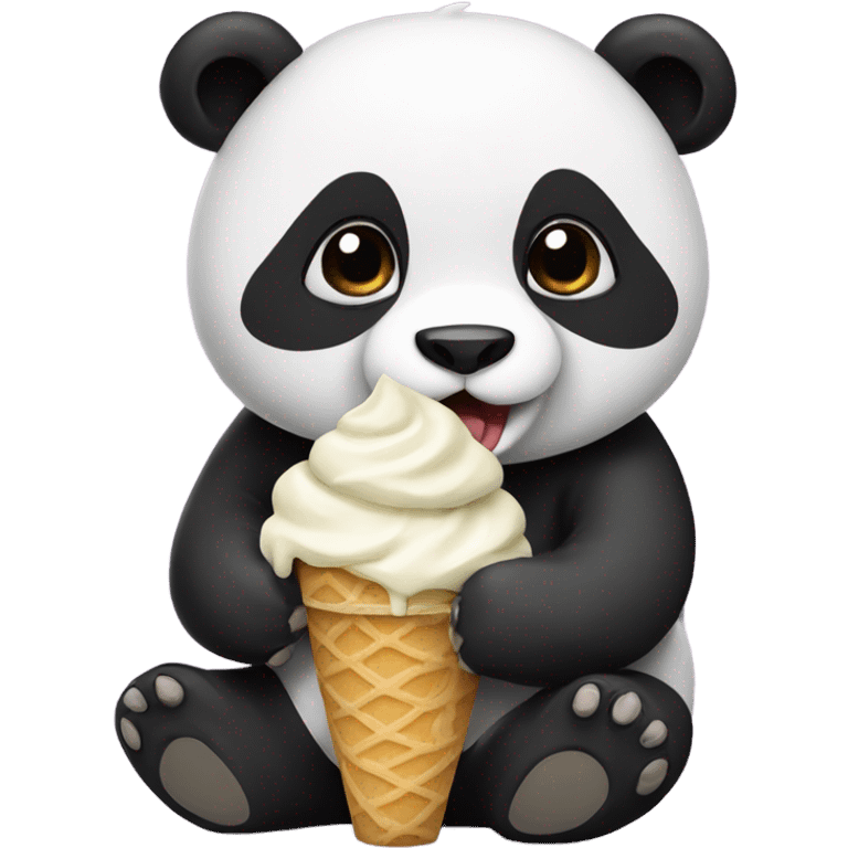 Panda eating ice cream emoji