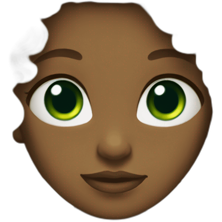 woman with green eyes curly hair emoji