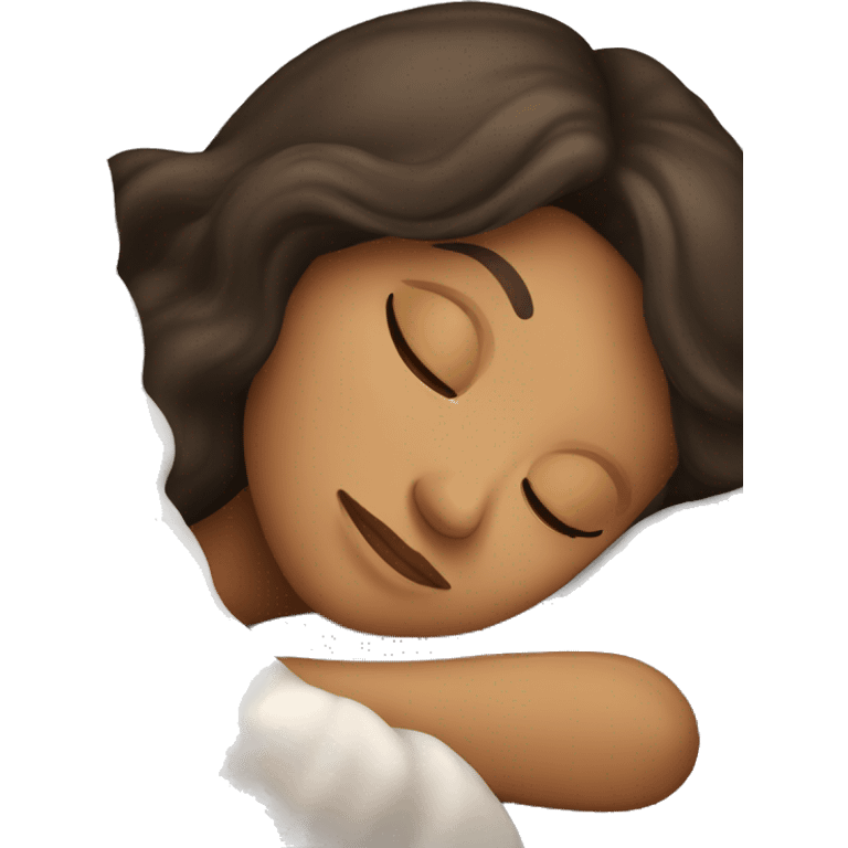 Brunette girl sleeping emoji