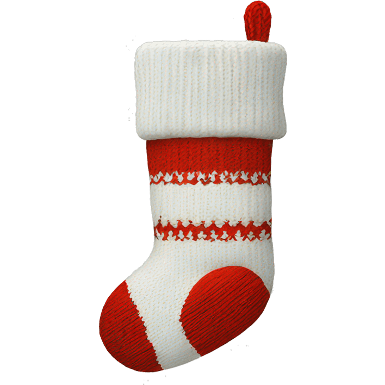 white knit christmas stocking emoji