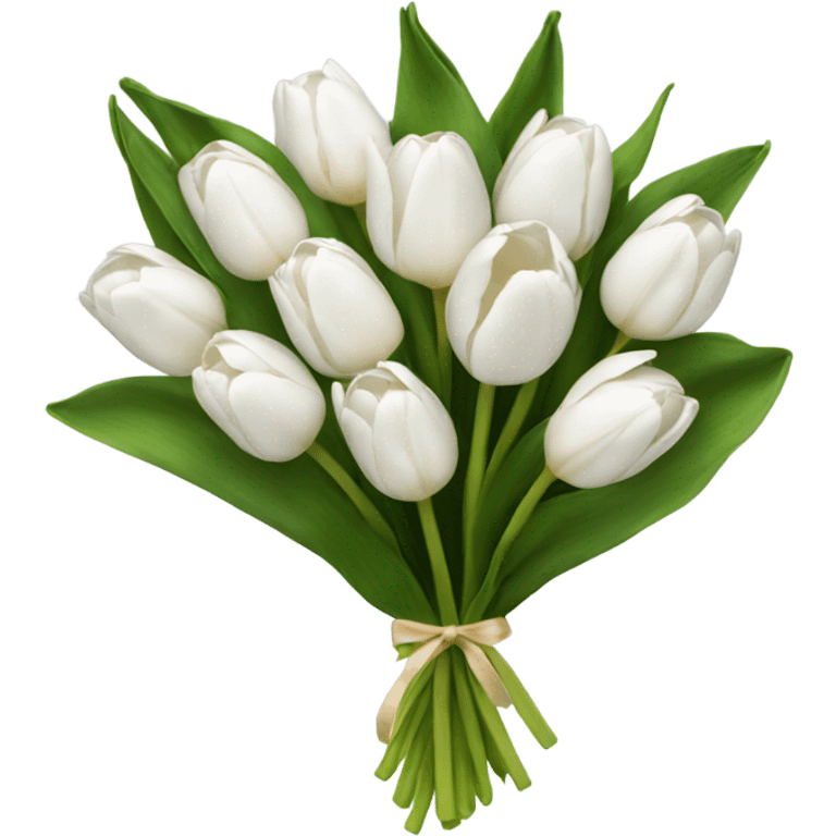 white tulip bouquet  emoji