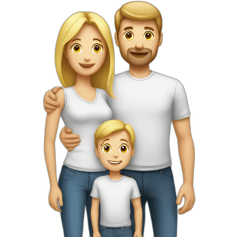 Mother with father and kid white emoji