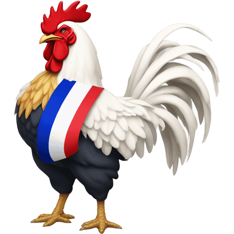 rooster with muscles and french flag emoji