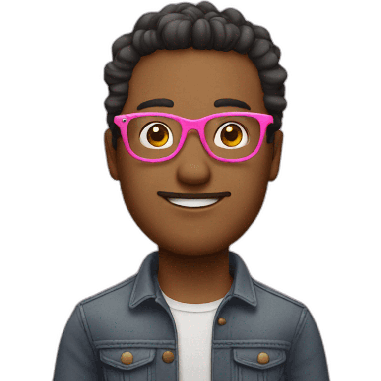 guy with pink glasses emoji