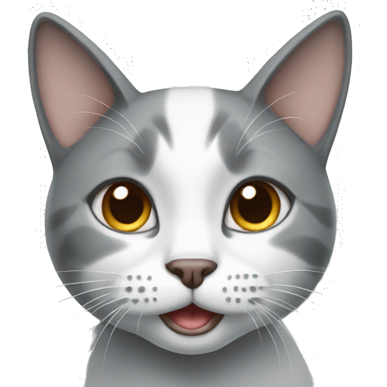 grey and white cat emoji