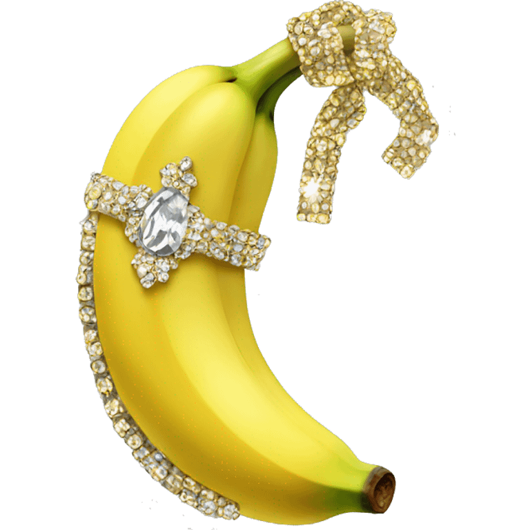 Wealthy banana with bling emoji