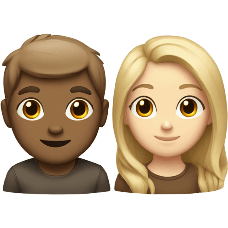 Two otters, one has blonde hair and is a girl, the other has brown hair and is a boy emoji