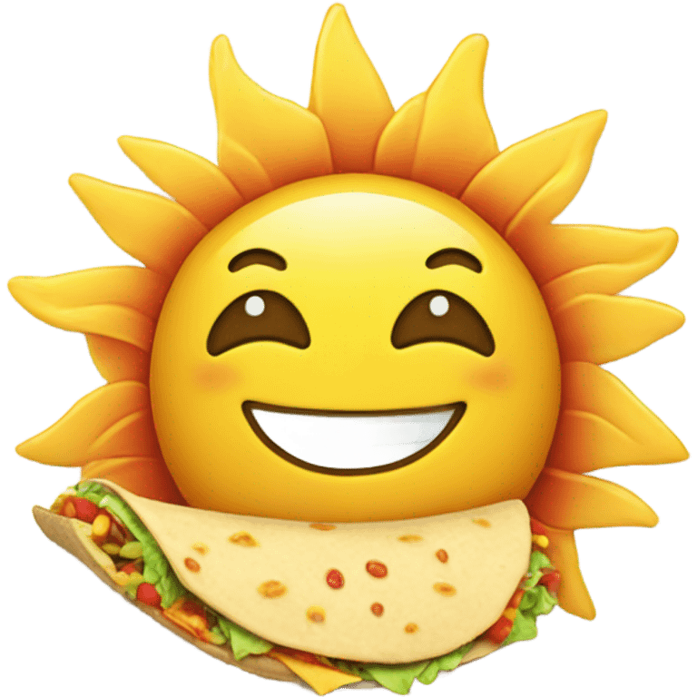 Sun eating taco emoji