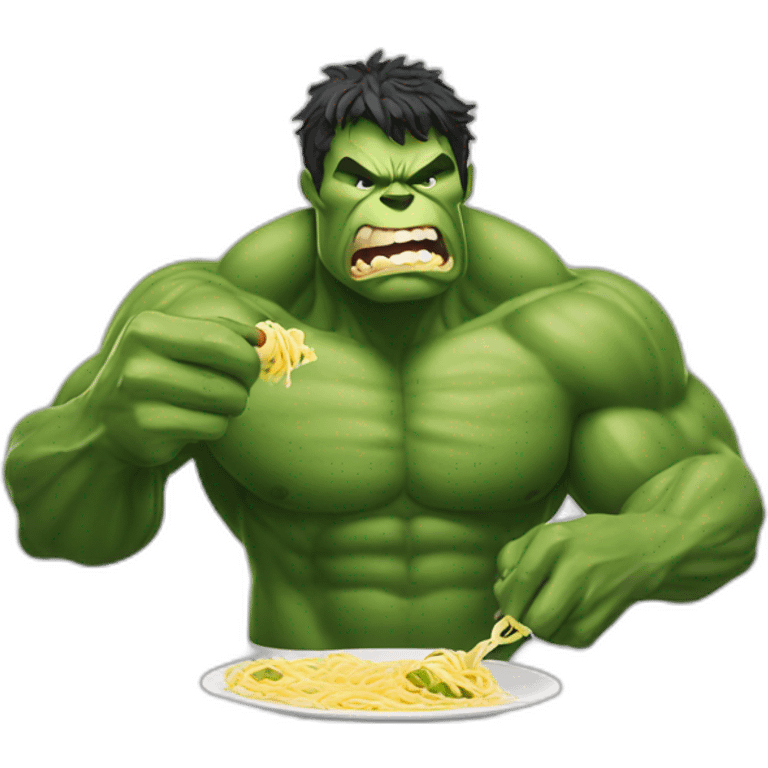 The Hulk Eating Pasta emoji