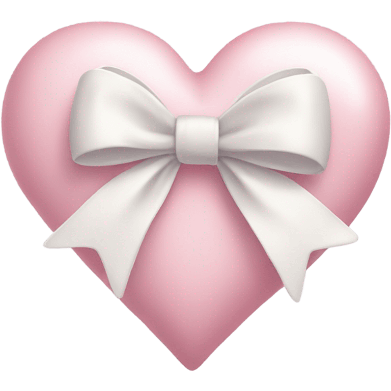 Pastel pink heart with white bow emoji