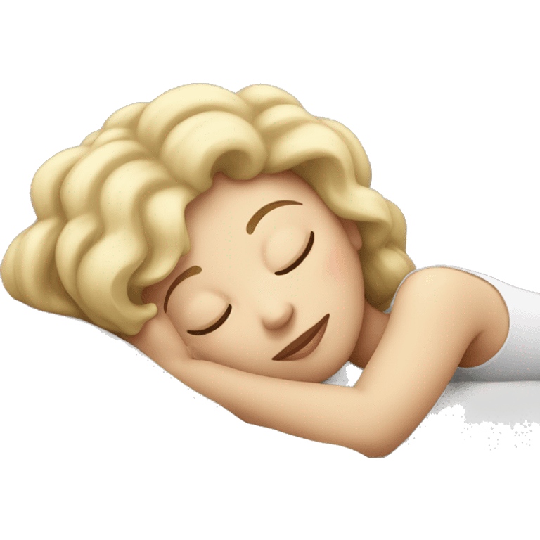 White gurl sleeping  emoji