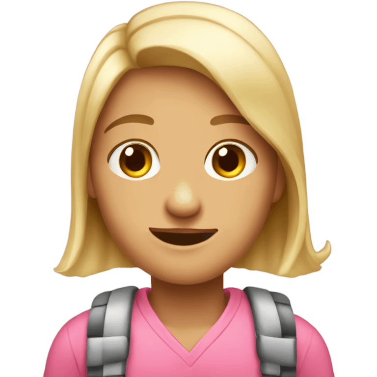 make me a pink flirty student emoji emoji