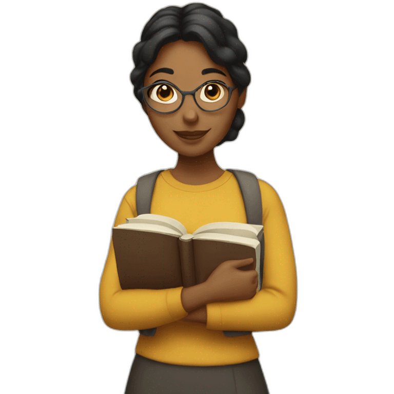 woman student with books emoji