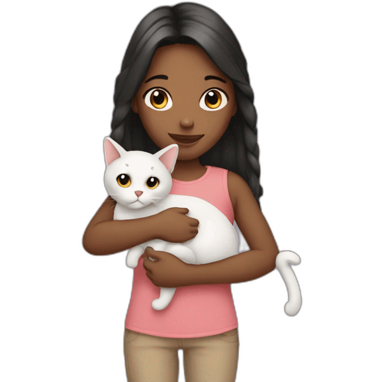 girl holding a cat emoji