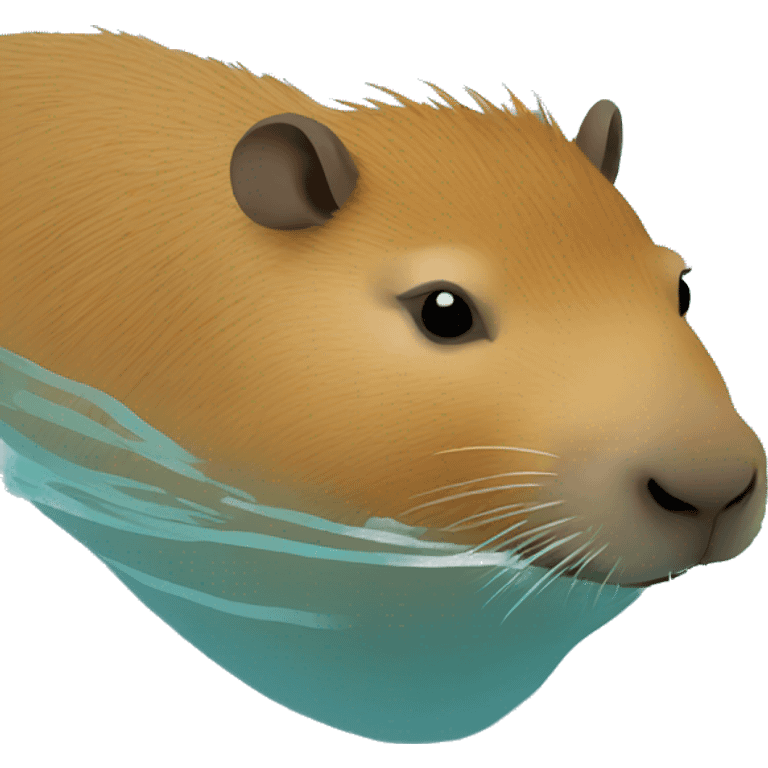 Capybara swimming emoji