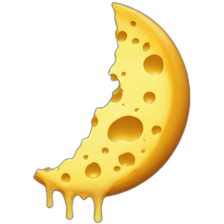 melting cheese moon over forest emoji