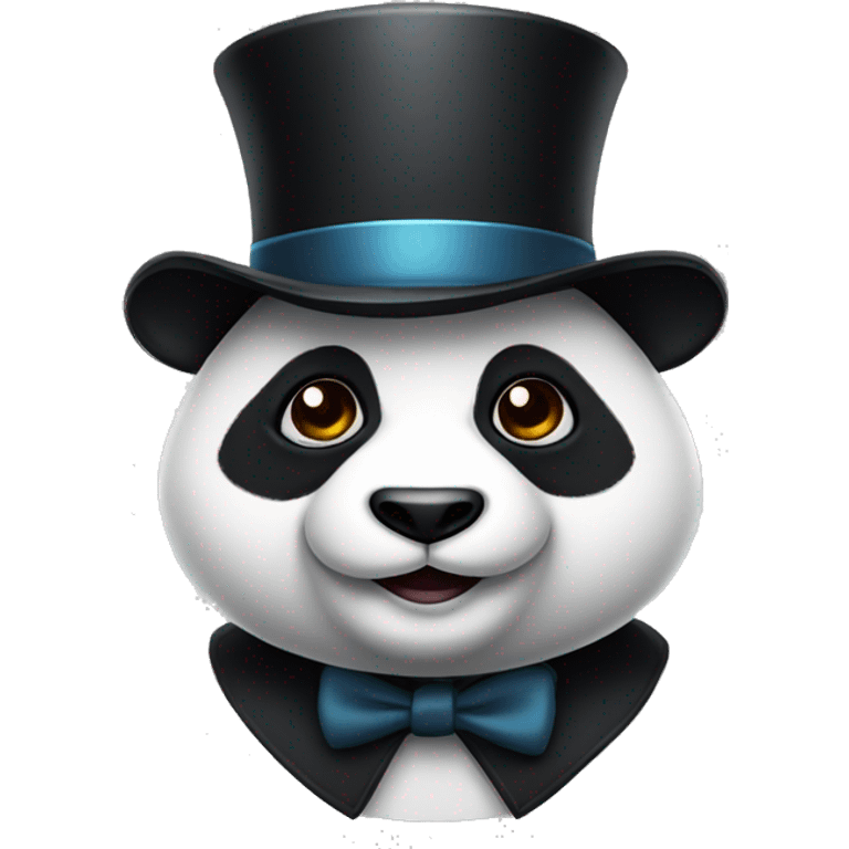 Panda with a top hat  emoji