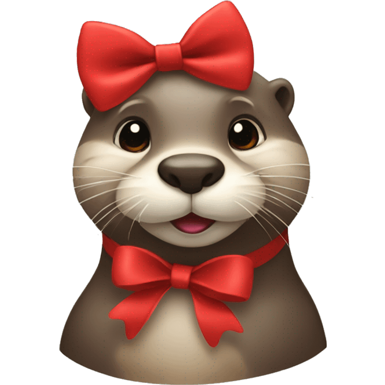 otter with a red bow emoji