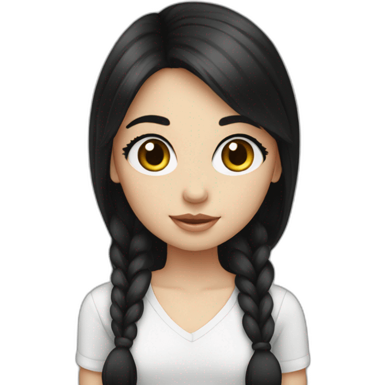 Girl, cute , big eyes , black hair, white skin emoji