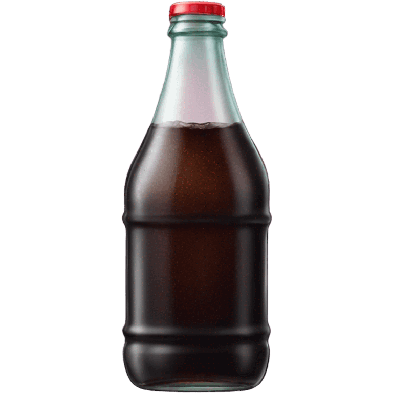 a glass bottle of dark soda with needles emoji