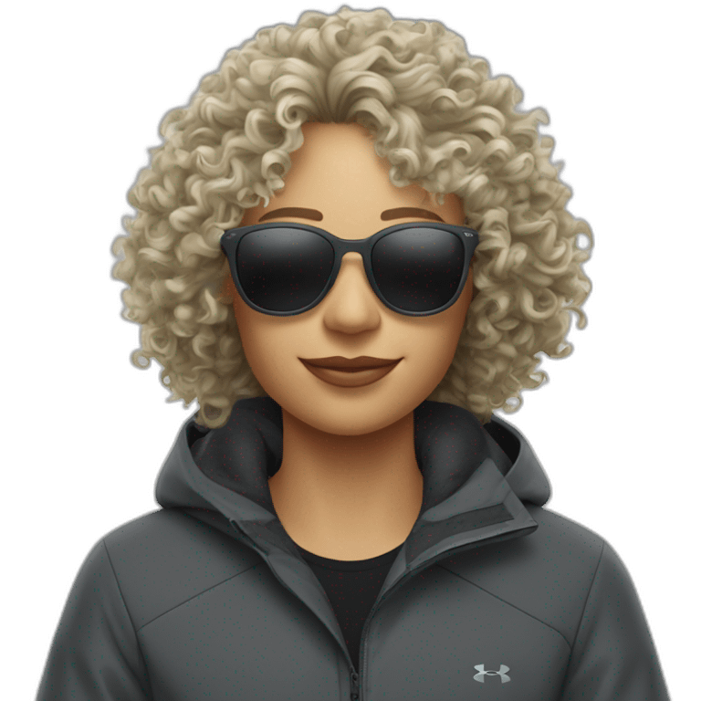 arcteryx jacket curly perm Oakley sunglasses  emoji