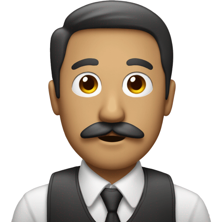 a man with a moustache taking pictures with a ca emoji