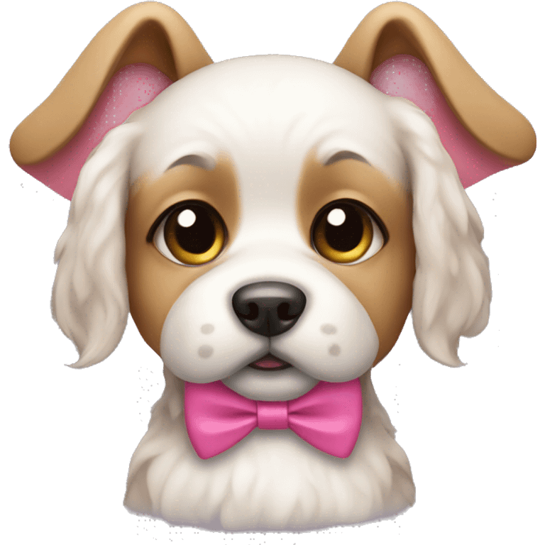 Dog with a pink bow emoji