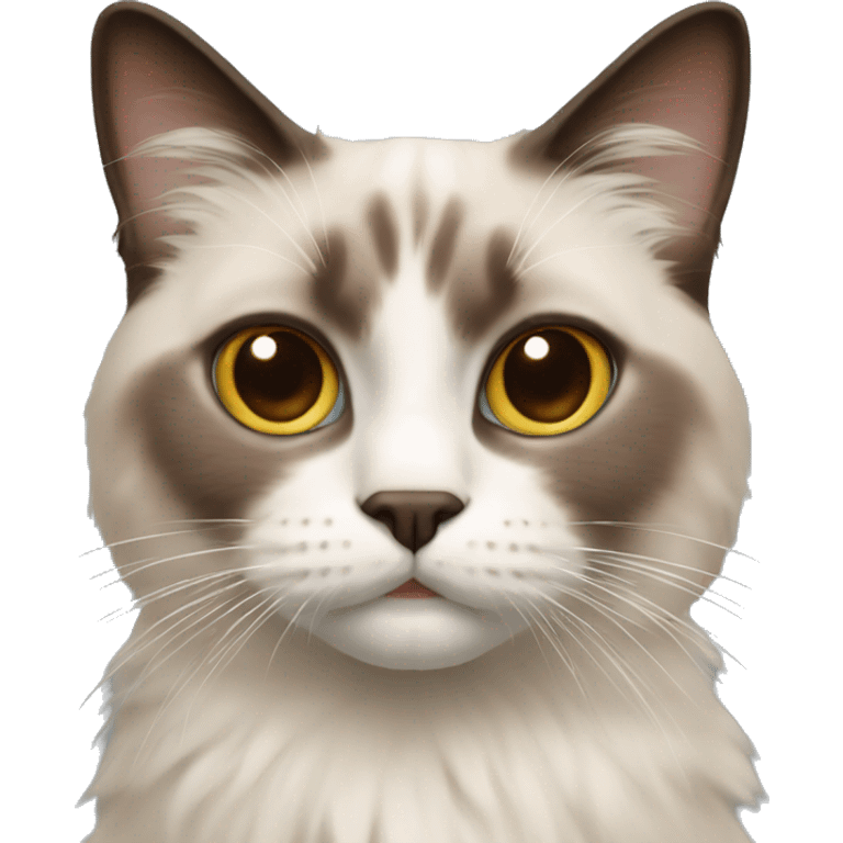 Ragdoll cat with brown face emoji