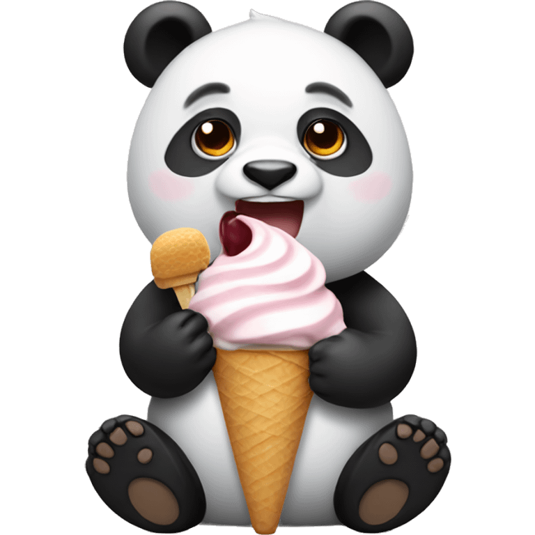 Panda eating ice cream emoji