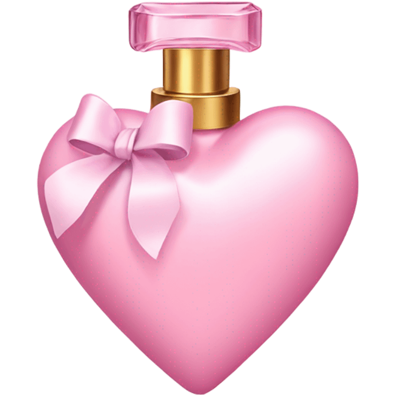 Pastel Pink heart shaped perfume with bow emoji