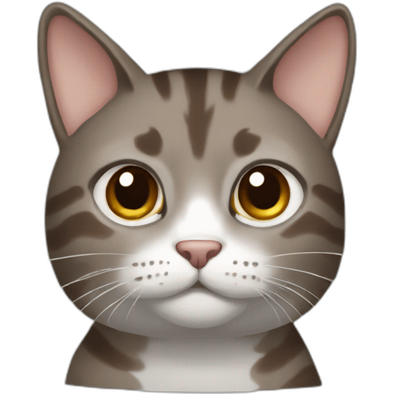 middle grey and brown cat emoji