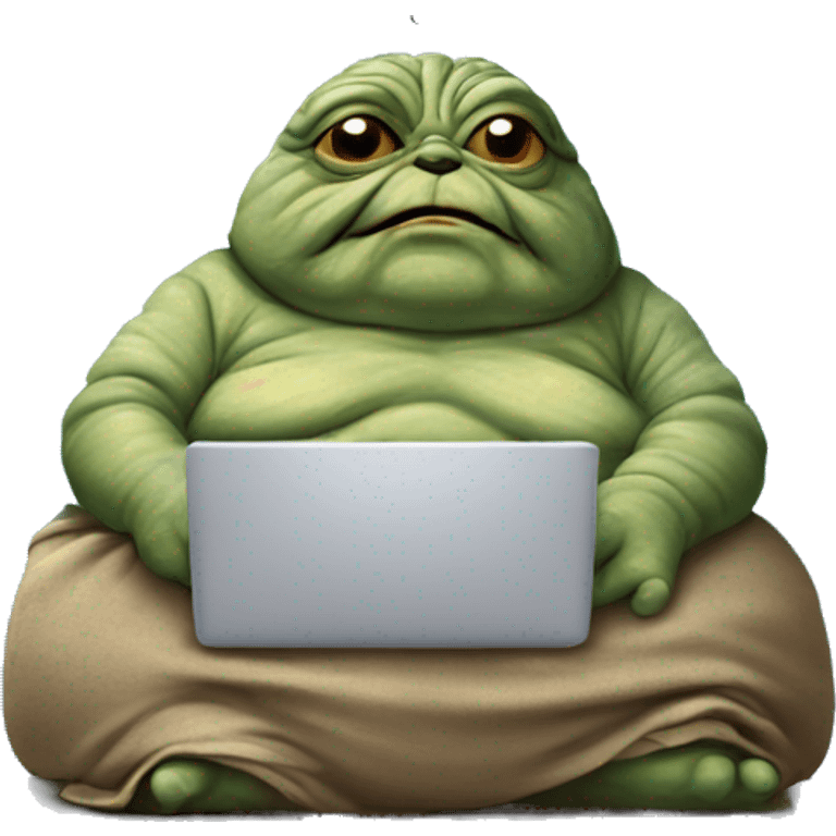 Jabba the Hutt from Star Wars with a laptop emoji