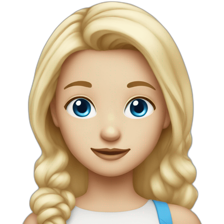 Cute blond girl with blue eyes emoji