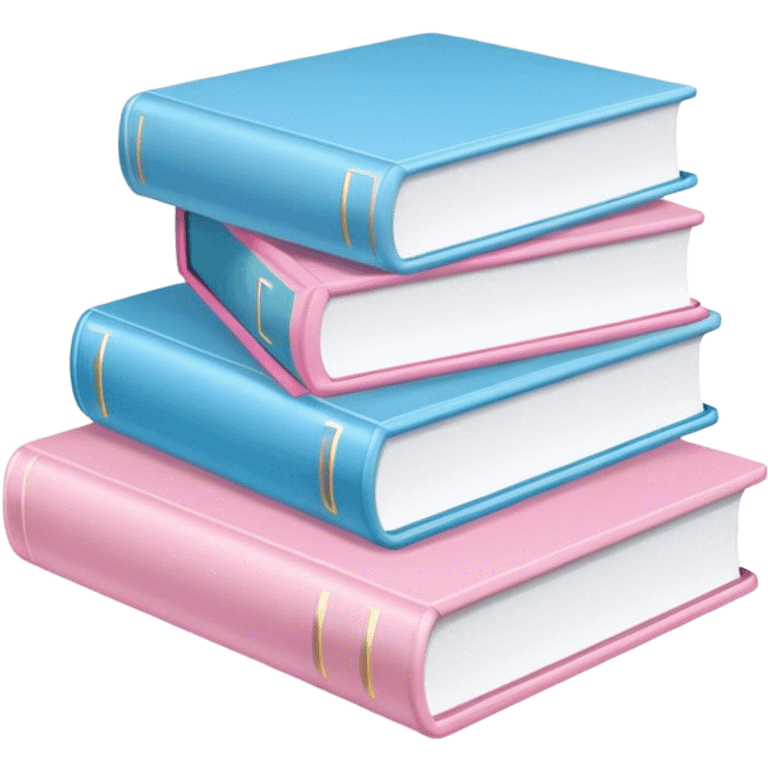 books light pink and light blue emoji