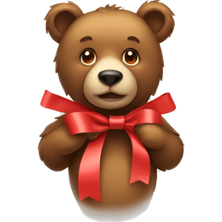 Bear with ribbon  emoji