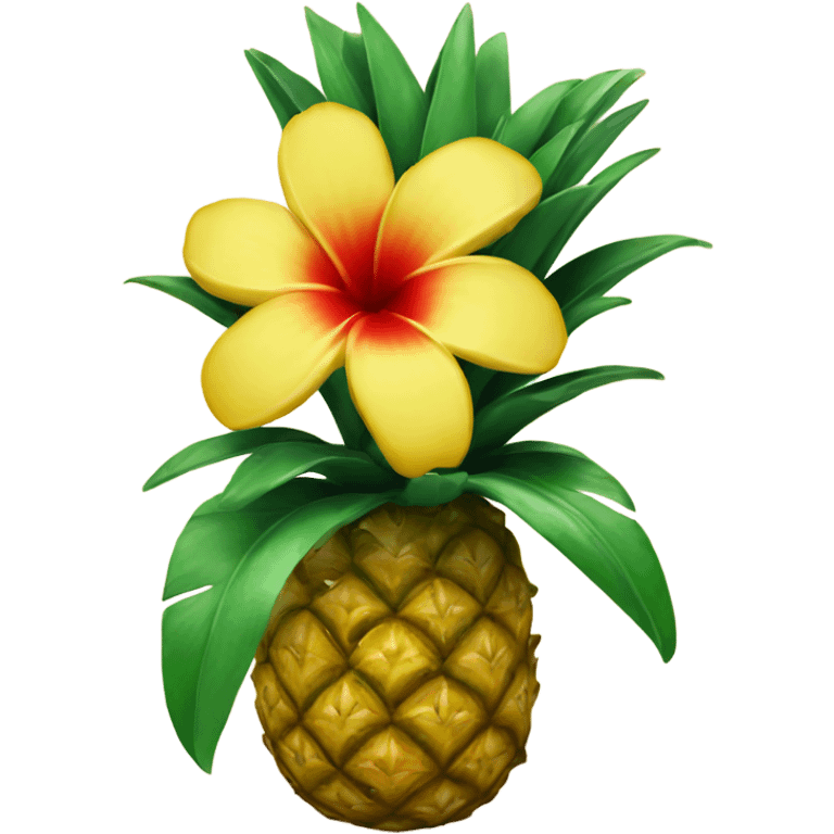 hawaiian flower with pineapple  emoji