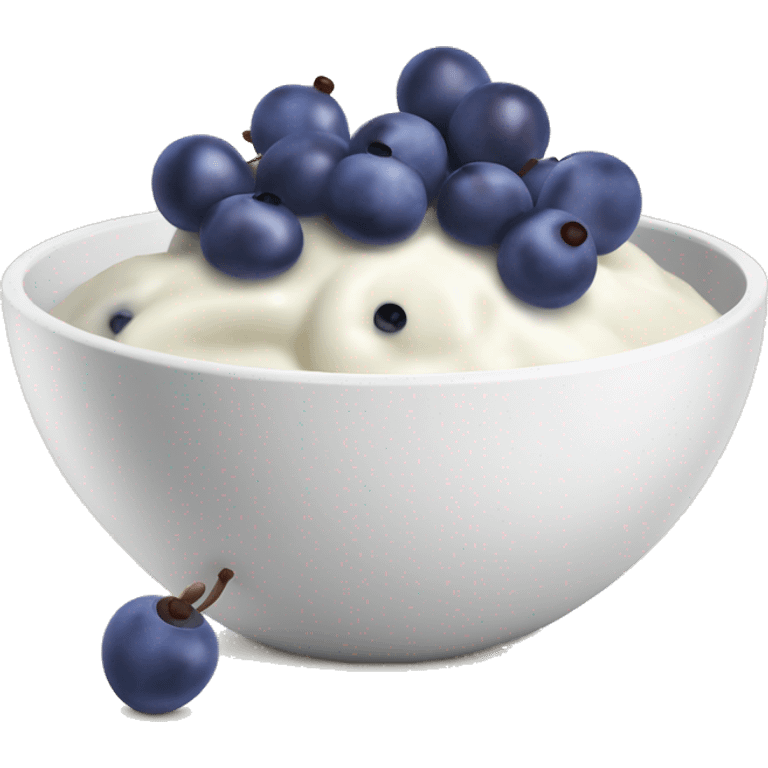 yoghurt bowl with grapes and blueberries emoji