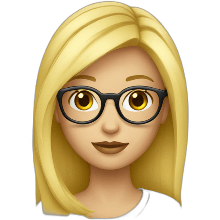 Fille blonde lunettes ronde emoji