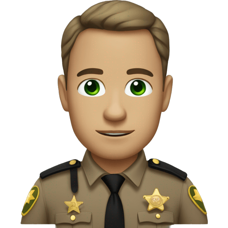 Undersheriff with middle part hair and green eye emoji