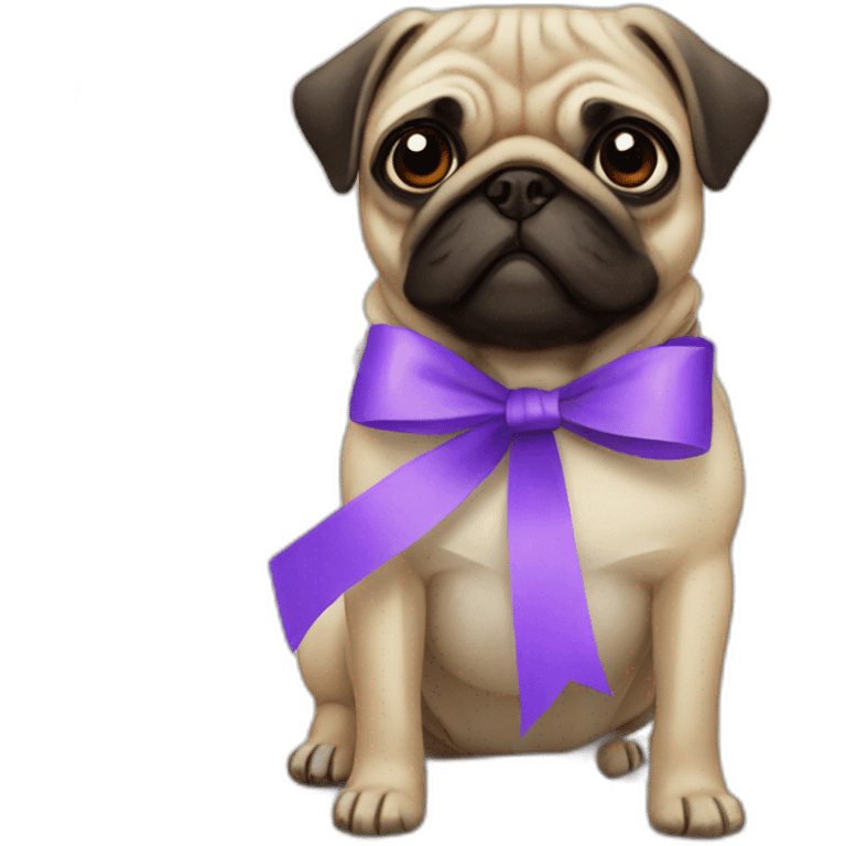 Pug with ribbon emoji