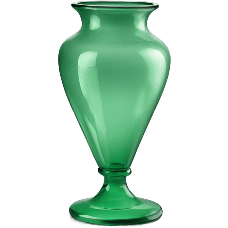 green glass vase wide base thin top emoji